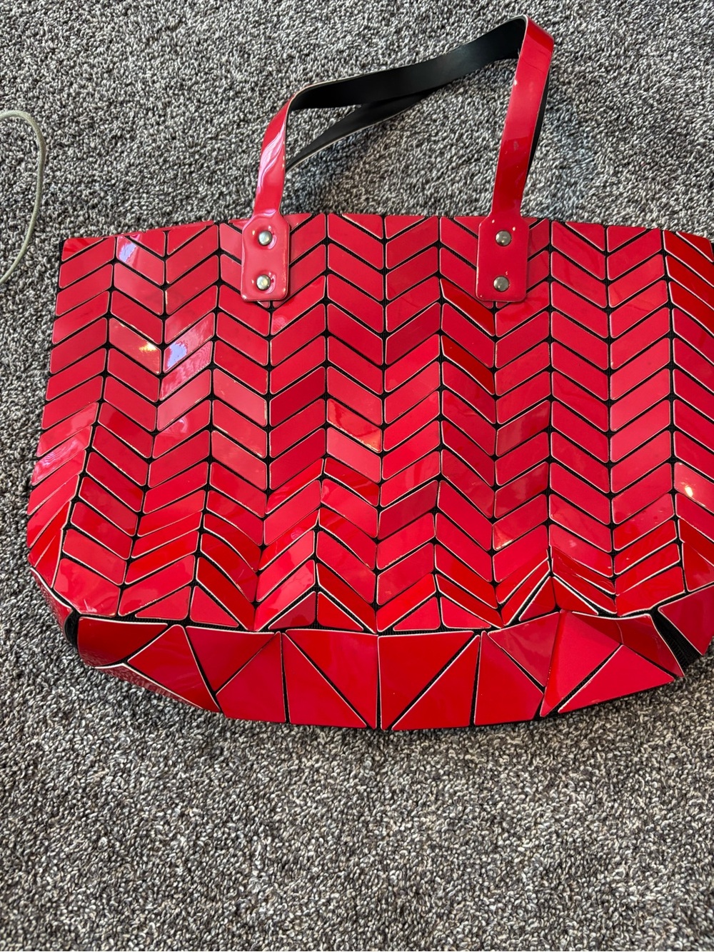 Red Geometric Tote Bag - I Women's Fashion Handbag NEVER USED